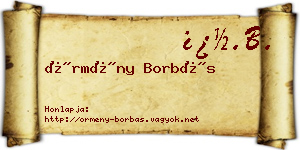 Örmény Borbás névjegykártya
